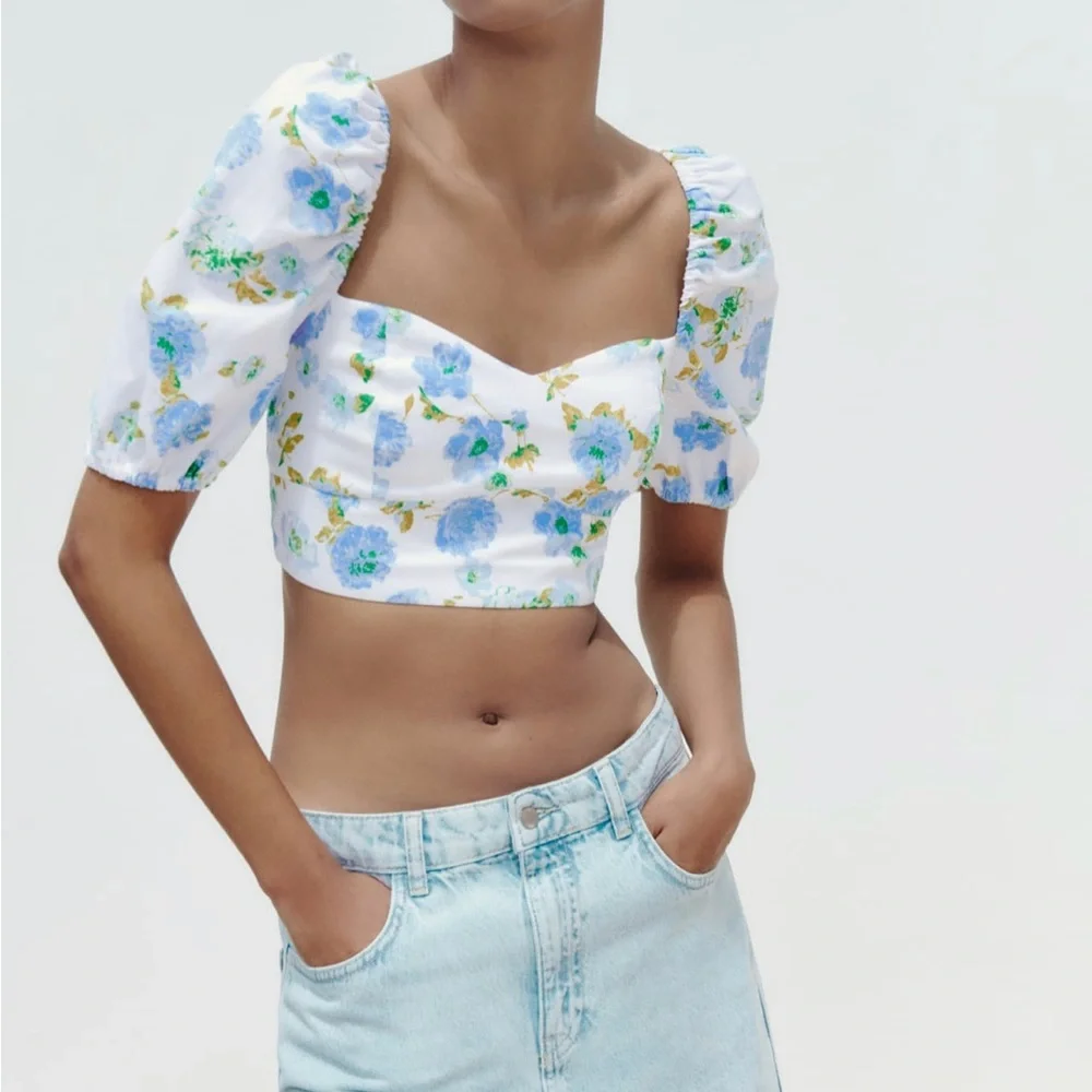 ZARA Floral Print Crop Top